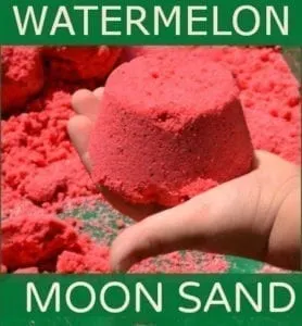 watermelon moon sand - watermelon craft - summer crafts - crafts for kids- kid crafts - acraftylife.com #preschool #kidscraft #craftsforkids