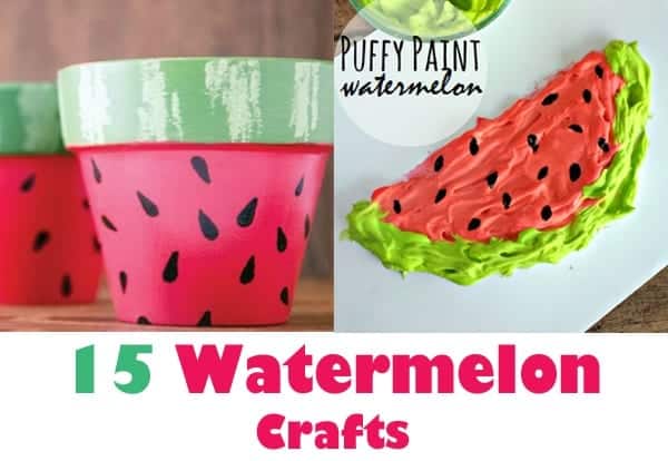 watermelon kids crafts - summer crafts - crafts for kids- kid crafts - acraftylife.com #preschool #kidscraft #craftsforkids