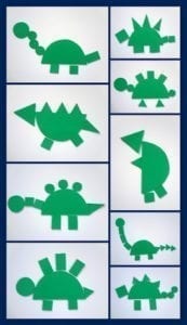 dinosaur shape kids crafts - crafts for kids- kid crafts - acraftylife.com #preschool