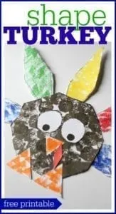 fall turkey shape kids crafts - crafts for kids- kid crafts - acraftylife.com #preschool