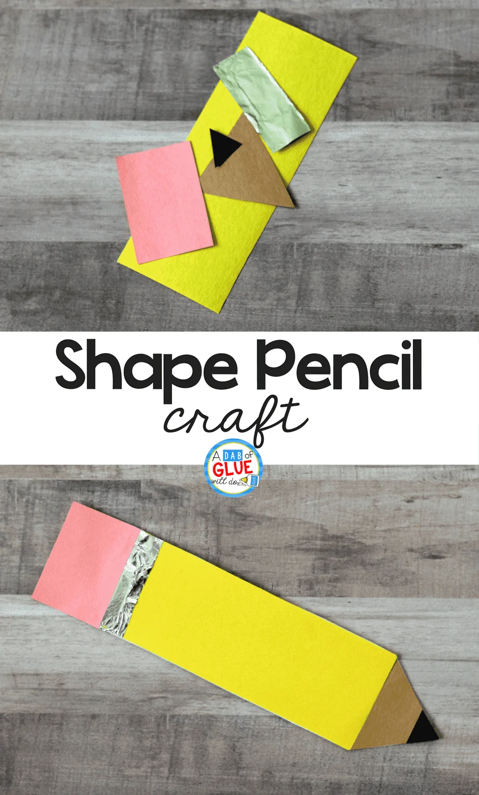 pencil shape kids crafts - crafts for kids- kid crafts - acraftylife.com #preschool
