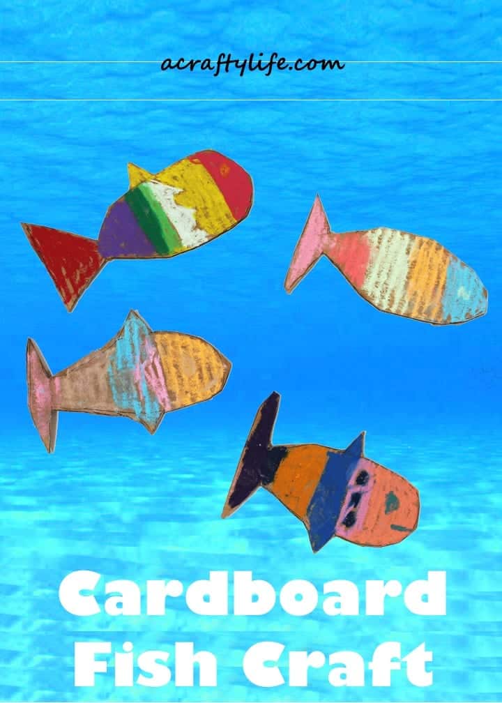 cardboard fish kids craft - ocean kid craft - crafts for kids- kid crafts - acraftylife.com #preschool