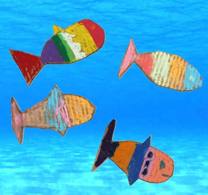 cardboard fish kids craft - ocean kid craft - crafts for kids- kid crafts - acraftylife.com #preschool