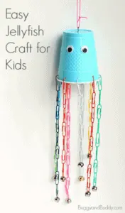cup jellyfish kid craft - jellyfish kids craft - ocean kids craft - crafts for kids- kid crafts - acraftylife.com #preschool