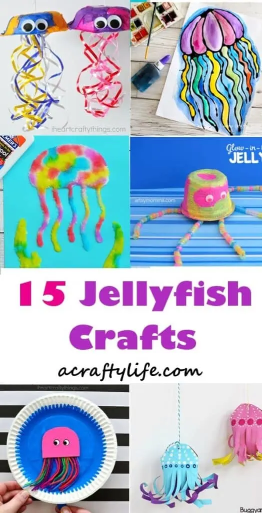 roundup jellyfish kid craft - jellyfish kids craft - ocean kids craft - crafts for kids- kid crafts - acraftylife.com #preschool