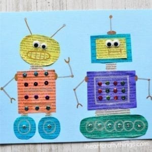 robot shape kids crafts - crafts for kids- kid crafts - acraftylife.com #preschool