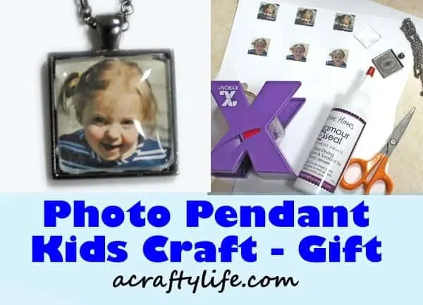 photo pendant kid craft - fathers day craft - mothers day craft - crafts for kids- kid crafts - acraftylife.com #preschool