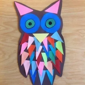 owl shape kids crafts - crafts for kids- kid crafts - acraftylife.com #preschool