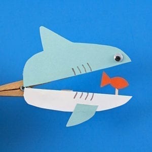 clothespin shark kids crafts - crafts for kids- ocean kid crafts - acraftylife.com #preschool