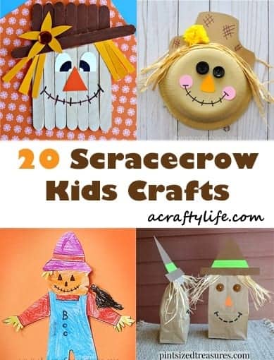 scarecrow crafts for kids - fall kid craft - autumn crafts for kids- #preschool #craftsforkids #kidscrafts