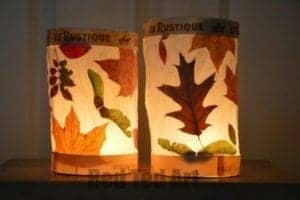 leaf lantern - autumn kid craft - fall kid crafts crafts for kids- acraftylife.com #preschool #craftsforkids #kidscrafts