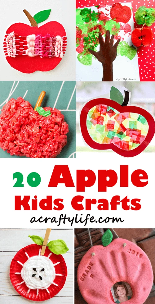 apple kids crafts -fall kid crafts crafts for kids- acraftylife.com #preschool #craftsforkids #kidscrafts