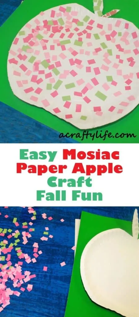 mosaic apple kid craft fall kid craft - autumn crafts for kids- #preschool #craftsforkids #kidscrafts