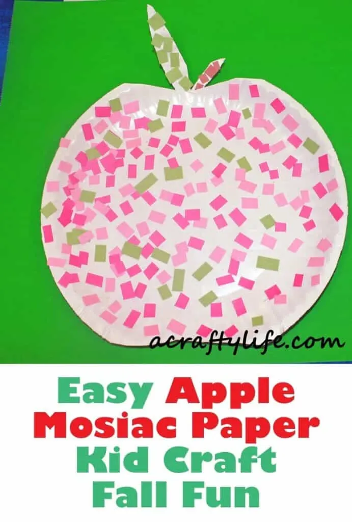 mosaic apple kid craft fall kid craft - autumn crafts for kids- #preschool #craftsforkids #kidscrafts