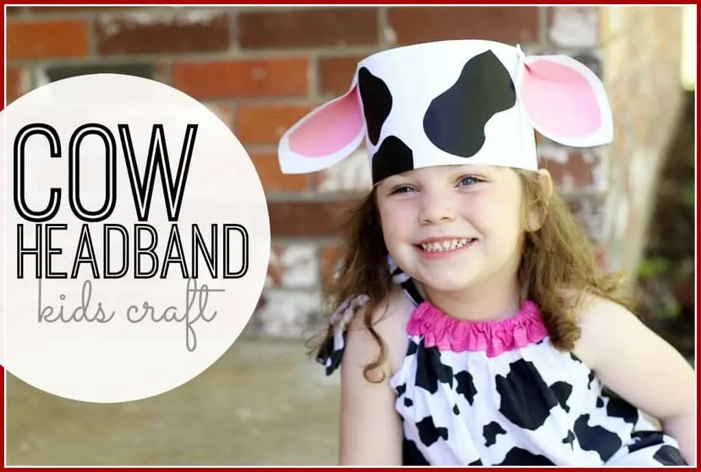 cow headband kid craft - farm kid crafts - crafts for kids- acraftylife.com #preschool #craftsforkids #kidscrafts