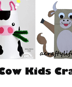 cow kid crafts - farm kid crafts - crafts for kids- acraftylife.com #preschool #craftsforkids #kidscrafts