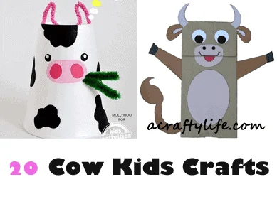 cow kid crafts - farm kid crafts - crafts for kids- acraftylife.com #preschool #craftsforkids #kidscrafts