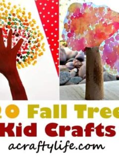 fall tree kid craft - autumn kid craft - fall kid crafts crafts for kids- acraftylife.com #preschool #craftsforkids #kidscrafts