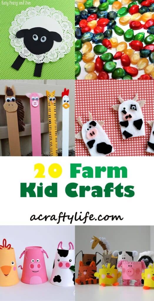 farm kid crafts - crafts for kids- acraftylife.com #preschool #craftsforkids #kidscrafts