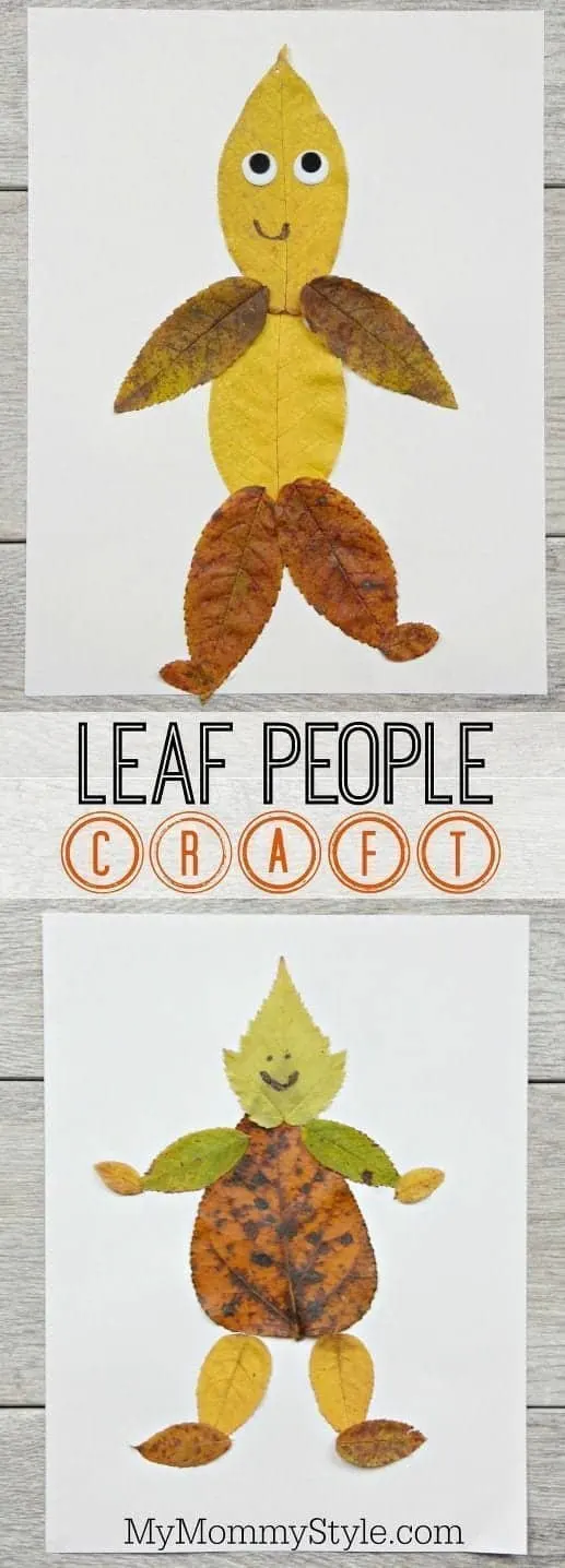 leaf people- autumn kid craft - fall kid crafts crafts for kids- acraftylife.com #preschool #craftsforkids #kidscrafts