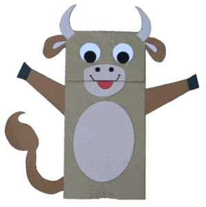 paper bag cow kid craft - cow kid craft - farm kid crafts - crafts for kids- acraftylife.com #preschool #craftsforkids #kidscrafts