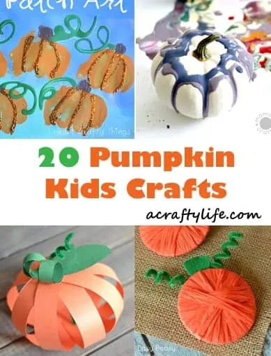 pumpkin kid crafts- fall kid craft - autumn crafts for kids- acraftylife.com #preschool #craftsforkids #kidscrafts