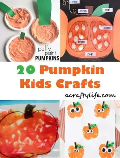 pumpkin kid crafts- fall kid craft - autumn crafts for kids- acraftylife.com #preschool #craftsforkids #kidscrafts