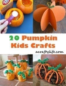 pumpkin kid crafts- fall kid craft - autumn crafts for kids- acraftylife.com #preschool #craftsforkids #kidscrafts