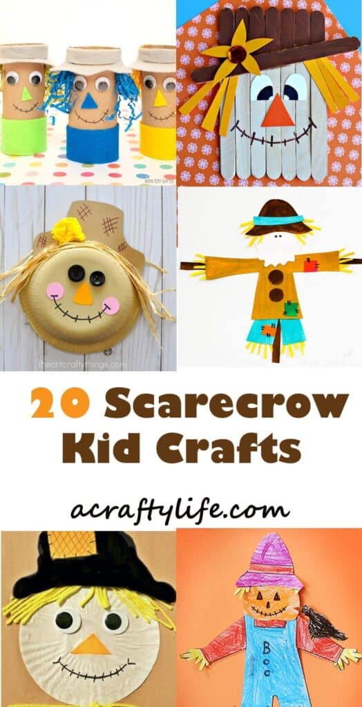 scarecrow crafts for kids -fall kid craft - autumn crafts for kids- #preschool #craftsforkids #kidscrafts