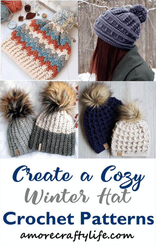 Crochet hat pattern - womens hat- Make a winter hat - A Crafty Life #crochet #crochetpattern #crochethat
