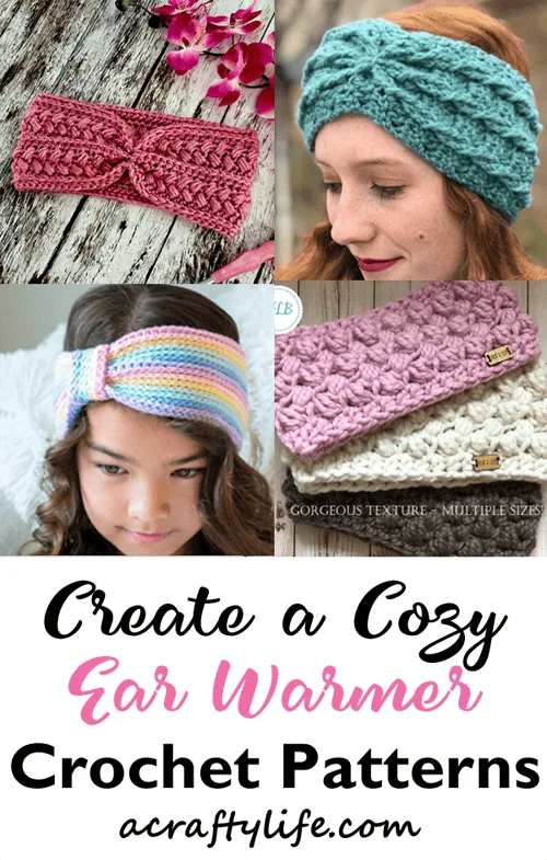 Crochet ear warmer pattern - crochet headband pattern - A Crafty Life #crochet #crochetpattern