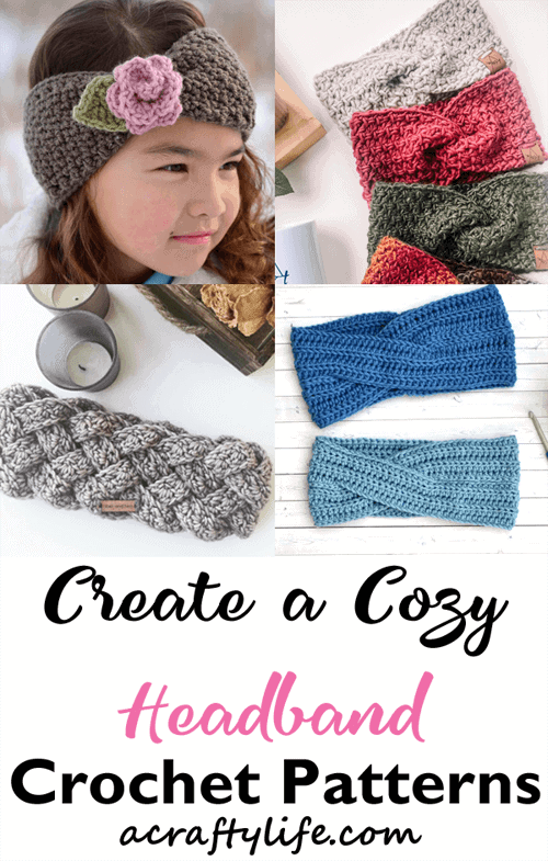 Crochet ear warmer pattern - crochet headband patterns - A Crafty Life #crochet #crochetpattern