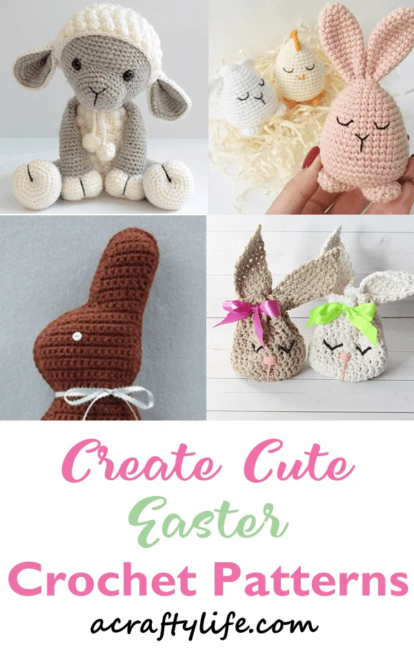 crochet easter pattern - bunny pattern - A Crafty Life #crochet #crochetpattern #easter#amigurumi