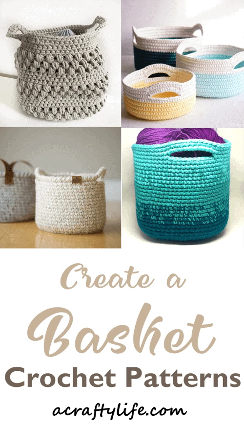 crochet basket pattern -A Crafty Life #crochet #crochetpattern #diy