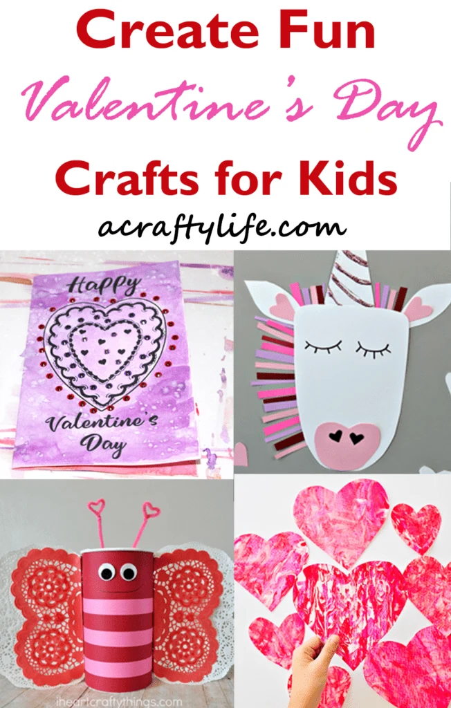 valentine's day crafts for kids- heart kid crafts - acraftylife.com #preschool #kidscraft #craftsforkids