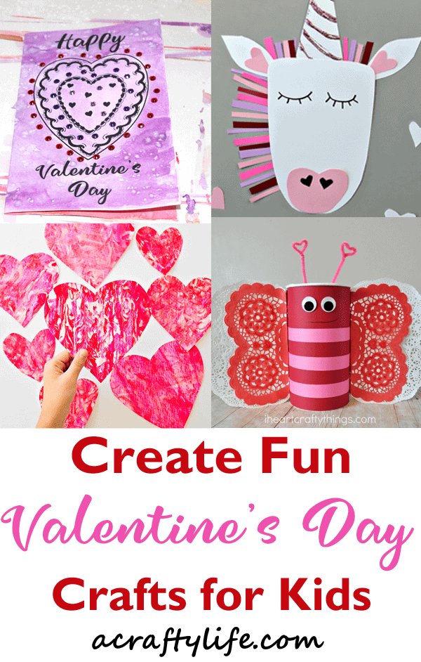 valentine's day crafts for kids- heart kid crafts - acraftylife.com #preschool #kidscraft #craftsforkids
