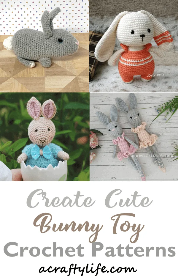 crochet bunny pattern - Easter pattern - A Crafty Life #crochet #crochetpattern #easter#amigurumi