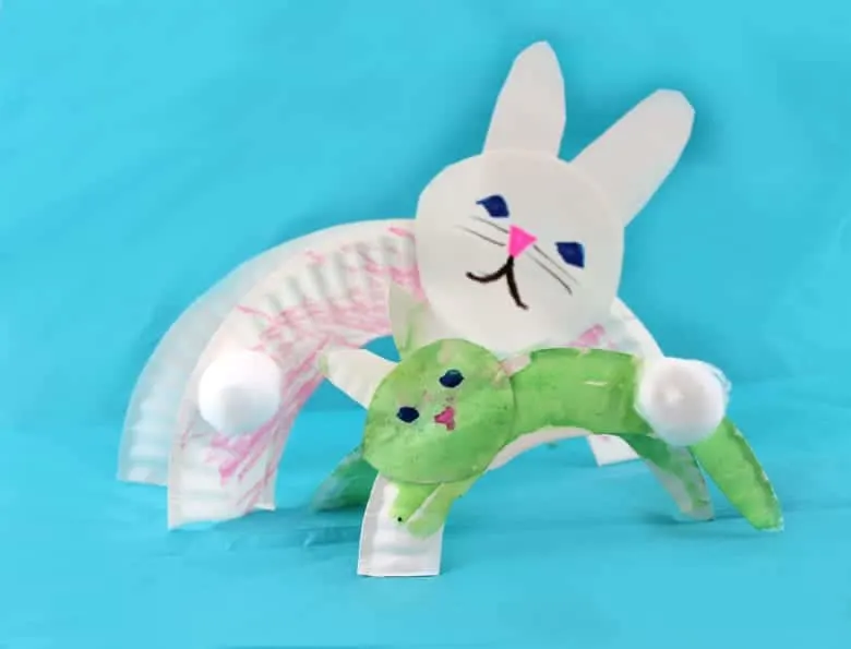 paper plate bunny craft- spring craft - Easter - acraftylife.com #craftforkids #preschool #kidscrafts #diy