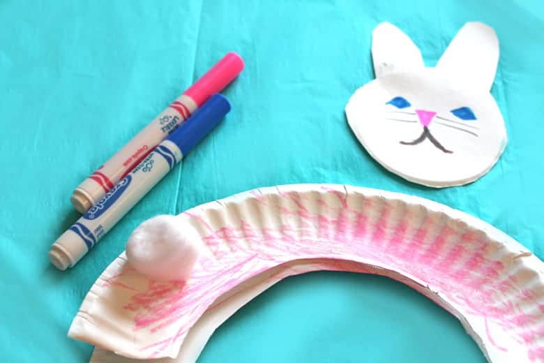 paper plate bunny craft- spring craft - Easter - acraftylife.com #craftforkids #preschool #kidscrafts #diy