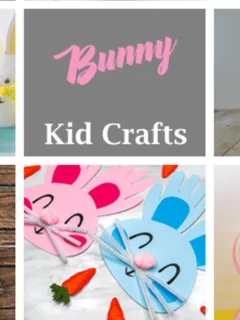 bunny kid crafts - easter kid crafts - arts and crafts activities -spring kid craft- amorecraftylife.com #kidscraft #craftsforkids #easter #preschool