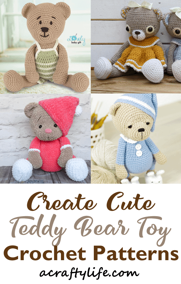 Bear toy crochet pattern Vintage baby toy PDF Instant Download Amigurumi pattern stuffed toy bear easy crochet pattern eco friendly toy