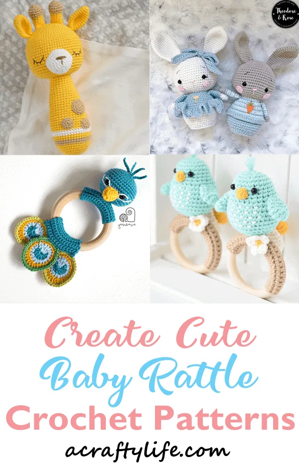 crochet baby rattle Patterns - Cute Gifts - A Crafty Life - amigurumi #crochet #crochetpattern #baby