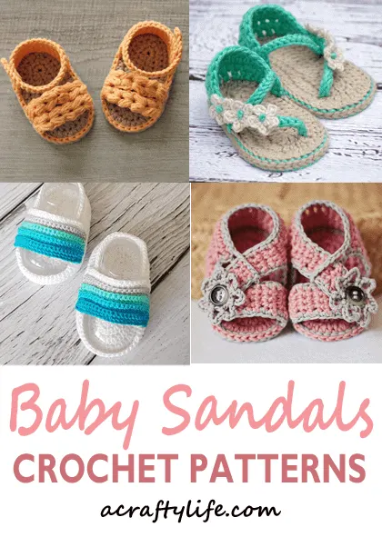 baby sandals crochet pattern - baby shoes crochet patterns - baby booties - baby gift - crochet pattern pdf - acraftylife.com #crochet #crochetpattern #baby