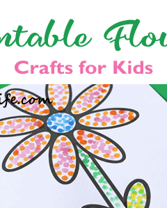 printable flower dot painting kids craft - acraftylife.com #craftsforkids #preschool #kidscrafts