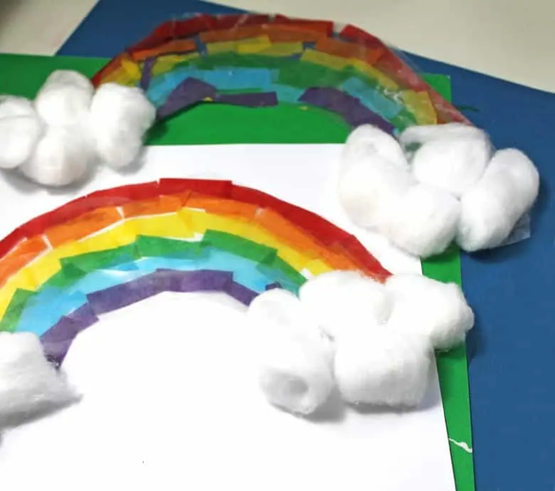 Handprint Cloud & Tissue Paper Rainbow