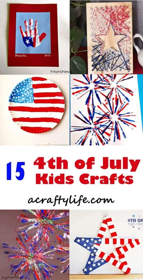 July 4th kids crafts -crafts for kids- kid crafts - acraftylife.com #preschool #kidscraft #craftsforkids