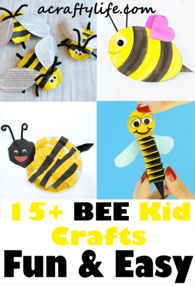 Bee Kid Crafts - bug kid craft - insect kid craft acraftylife.com #kidscrafts #craftsforkids #preschool