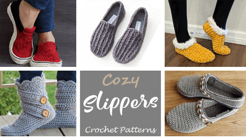 Crochet slipper pattern - A Crafty Life #crochet #crochetpattern