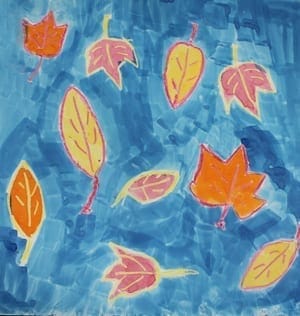 leaf painting - autumn kid craft - fall kid crafts crafts for kids- acraftylife.com #preschool #craftsforkids #kidscrafts