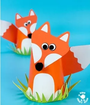 fox Crafts for kids- fall kid craft - letter F - woodland craft - fox craft preschool - acraftylife.com #kidscrafts #craftsforkids #preschool